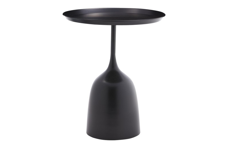 Βοηθητικό τραπέζι Agrile Inart μαύρο μέταλλο Φ50x60εκ