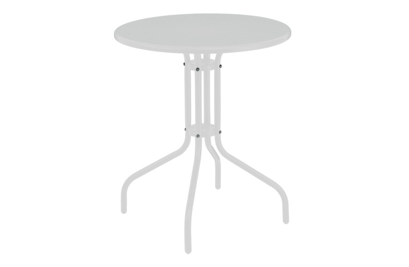 Τραπέζι Vergo pakoworld λευκό μέταλλο Φ60x70εκ