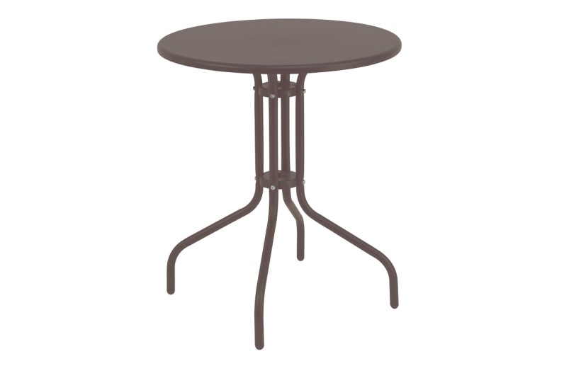 Τραπέζι Vergo pakoworld καφέ μέταλλο Φ60x70εκ