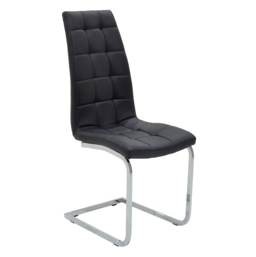 ΣΕΤ 2 TMX Καρέκλα Darrell pakoworld pu μαύρο-βάση χρωμίου 42x49x106εκ