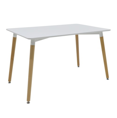 Τραπέζι Natali pakoworld MDF λευκό-πόδια φυσικό 120x80x76εκ