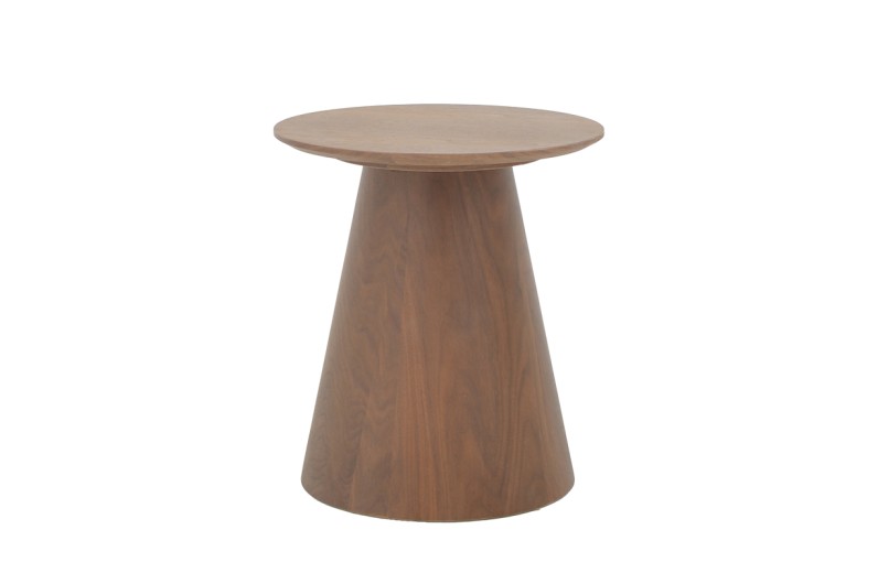 Βοηθητικό τραπέζι Kayano pakoworld καρυδί mdf Φ45x50εκ