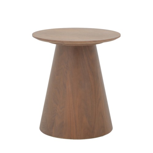 Βοηθητικό τραπέζι Kayano pakoworld καρυδί mdf Φ45x50εκ