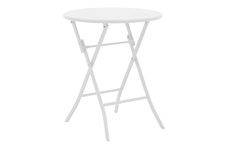 Τραπέζι Albero pakoworld πτυσσόμενο μέταλλο σε λευκή απόχρωση Φ60x70εκ