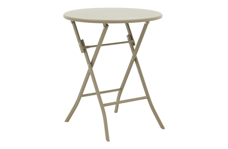 Τραπέζι Albero pakoworld πτυσσόμενο μέταλλο σε σαμπανιζέ απόχρωση Φ60x70εκ