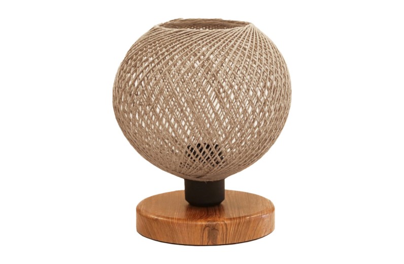 Επιτραπέζιο φωτιστικό Povilia pakoworld μπεζ-μαύρο Φ20x30εκ