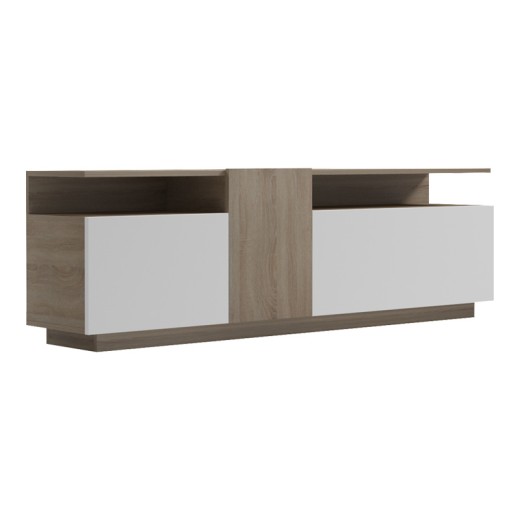 Έπιπλο τηλεόρασης Vendora pakoworld σε sonoma-λευκή απόχρωση 150x29.5x46.3εκ