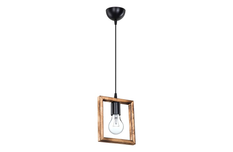 Φωτιστικό οροφής μονόφωτο Isolate pakoworld Ε27 καρυδί 18.5x3x24εκ