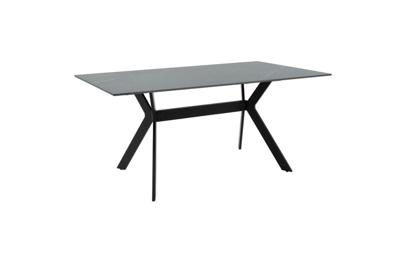 Τραπέζι Olivet pakoworld sintered stone μαύρο μαρμάρου-μαύρο 180x90x75εκ