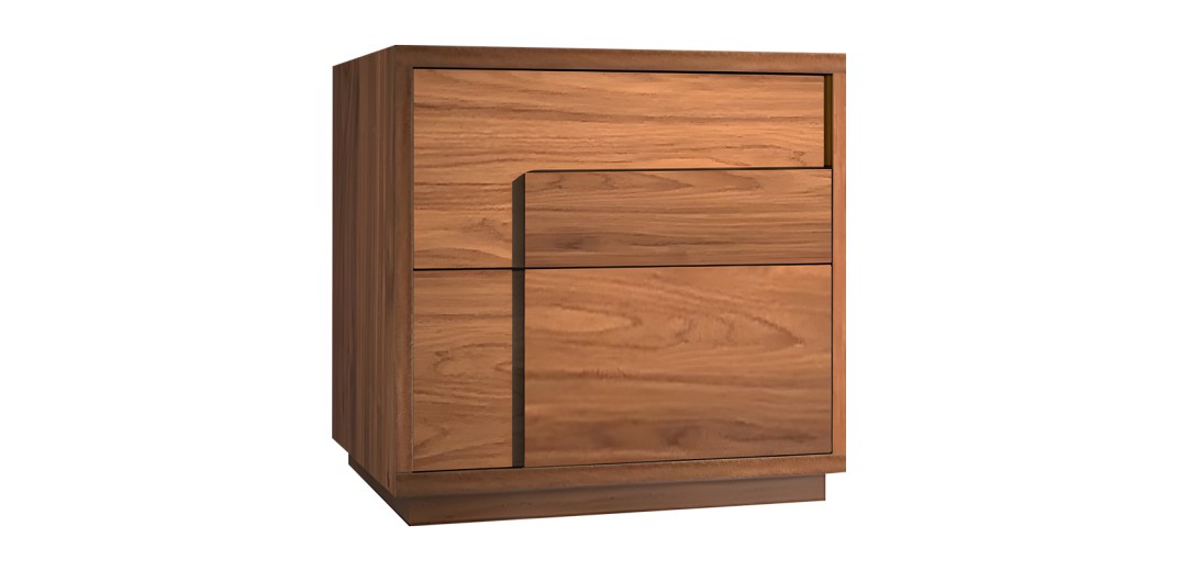 Κομοδίνο Inget pakoworld mdf σε καρυδί απόχρωση 50x40x48εκ