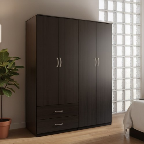 Ντουλάπα τετράφυλλη Athos pakoworld wenge 160x42x180εκ