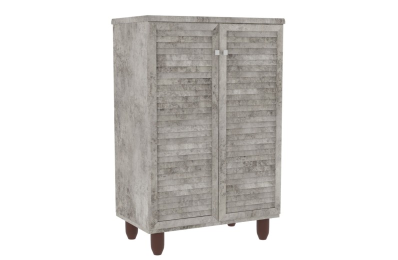 Παπουτσοθήκη-ντουλάπι SANTO pakoworld 10 ζεύγων χρώμα antique ανθρακί 60x34.5x91.5εκ