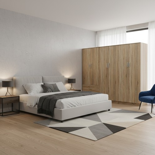 Ντουλάπα εξάφυλλη Athos I pakoworld sonoma 240x42x180εκ