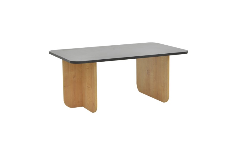 Τραπέζι Beca pakoworld σε oak-μαύρο απόχρωση 100x60x42εκ
