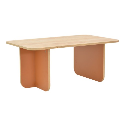 Τραπέζι Bοca pakoworld σε oak-κεραμιδί απόχρωση 100x60x42εκ