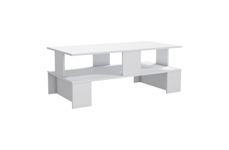 Τραπέζι σαλονιού Olly pakoworld λευκό 120x60x47εκ