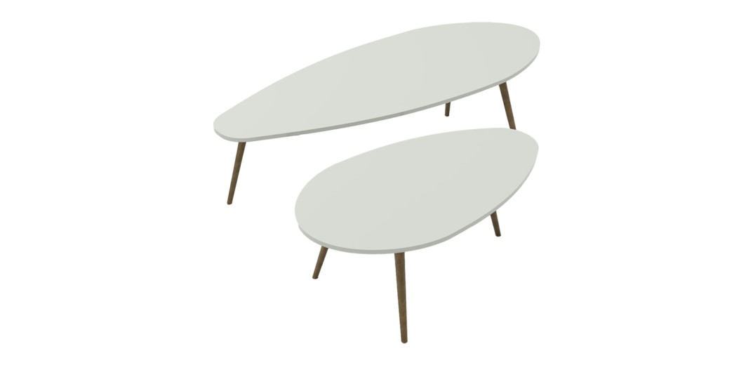 Τραπέζι σαλονιού Monty pakoworld 2 τεμ. σε απόχρωση λευκό-φυσικό 116x46x6εκ