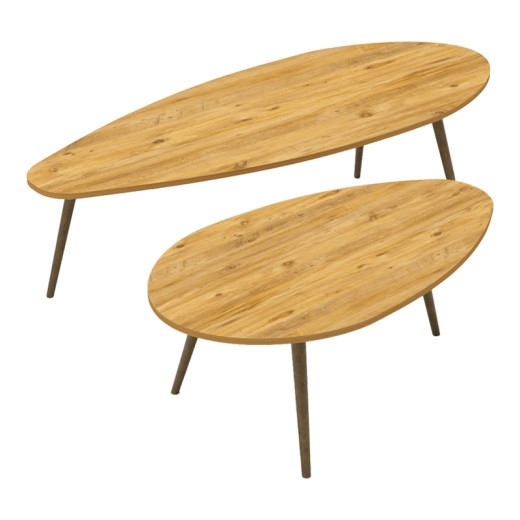 Τραπέζι σαλονιού Monty pakoworld 2 τεμ. σε φυσική απόχρωση 116x46x46εκ