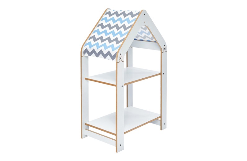 Ραφιέρα τ. Montessori Zoilen pakoworld λευκό-μπλε mdf 50x30x80εκ