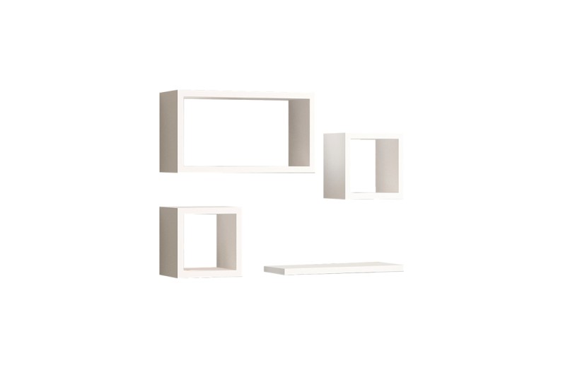 Ραφιέρα Babine pakoworld μελαμίνη σε λευκή απόχρωση 84x15x44εκ