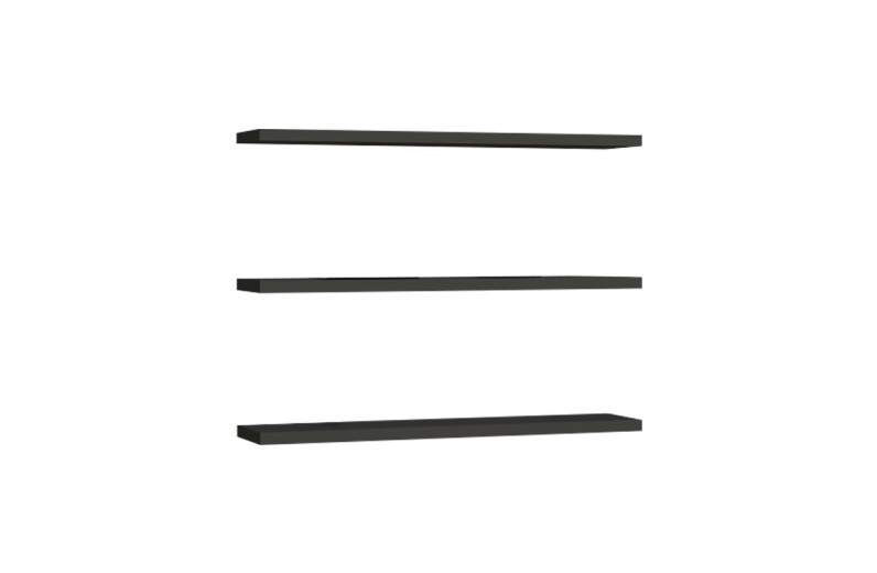 Ραφιέρα τοίχου Edna pakoworld σετ 3τεμ μελαμίνη σε ανθρακί απόχρωση 60x14.5x1.8εκ