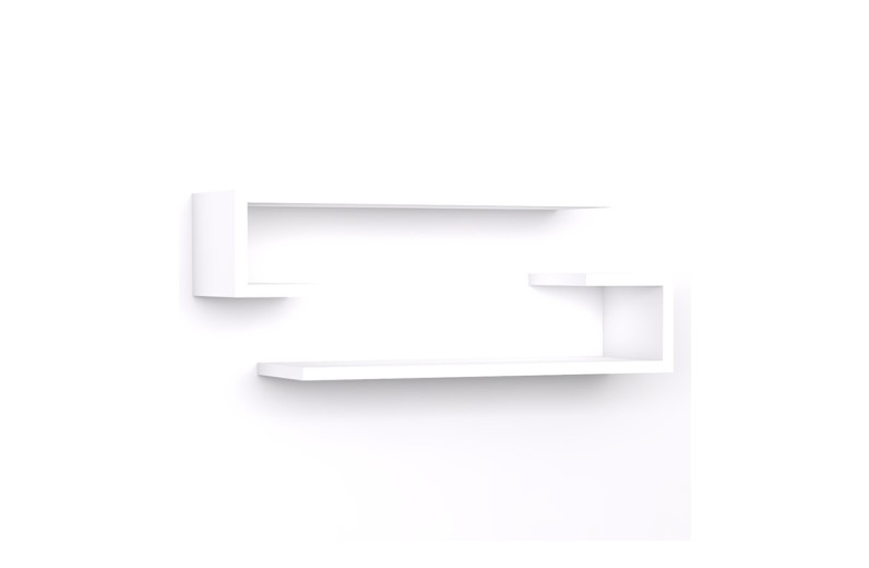 Ραφιέρα τοίχου Eldo pakoworld σετ 2τεμ μελαμίνη σε λευκή απόχρωση 60x19.6x15εκ