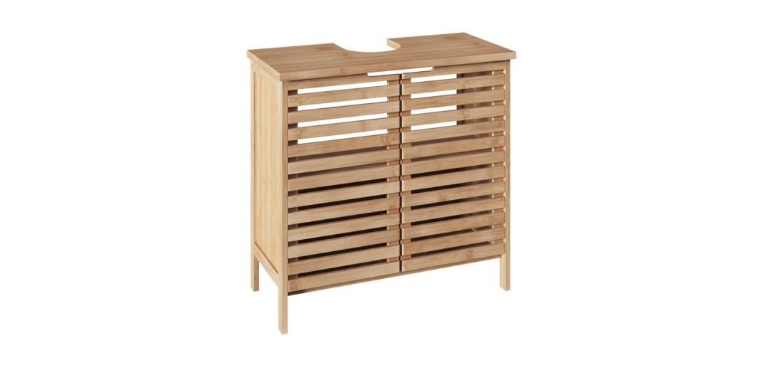 Πάγκος-ντουλάπι μπάνιου Sicela pakoworld χρώμα φυσικό 60x28x80εκ