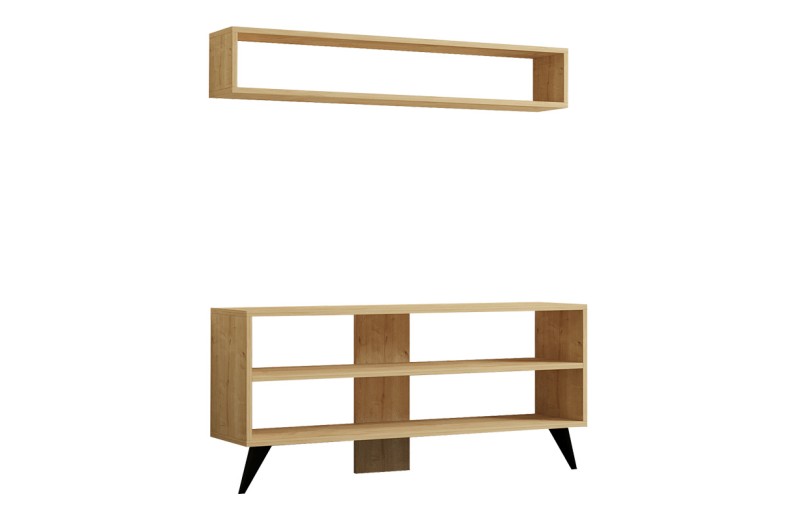 Σύνθετο σαλονιού Prestige pakoworld σε oak απόχρωση 120x29,6x50εκ