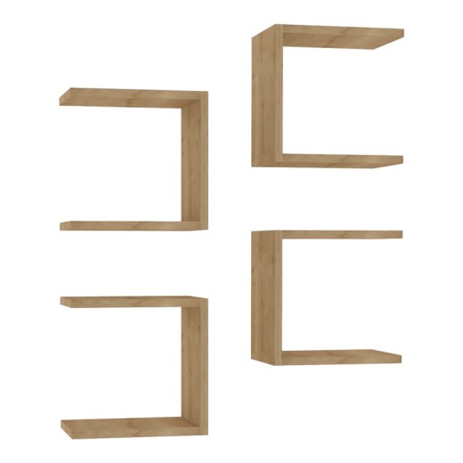 Ραφιέρα τοίχου Perari pakoworld 4τεμ.σε oak  απόχρωση 30x19.6x30εκ