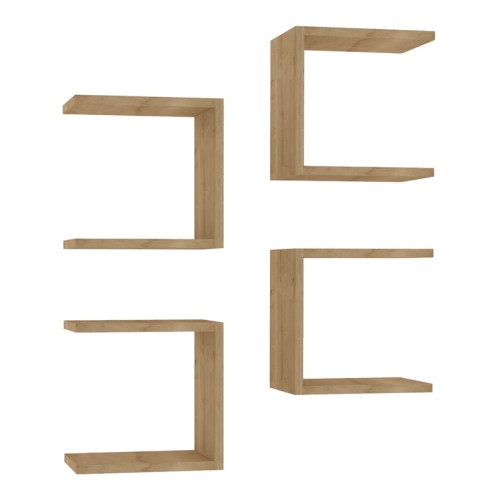 Ραφιέρα τοίχου Perari pakoworld 4τεμ.σε oak  απόχρωση 30x19.6x30εκ