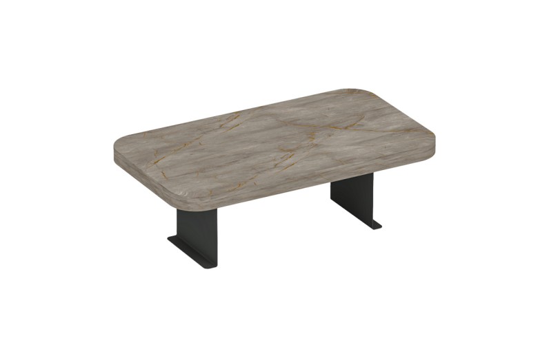 Βοηθητικό τραπεζάκι Linea I pakoworld σε ανθρακί όψη μαρμάρου  με μαύρα μεταλλικά πόδια 20x35x10εκ