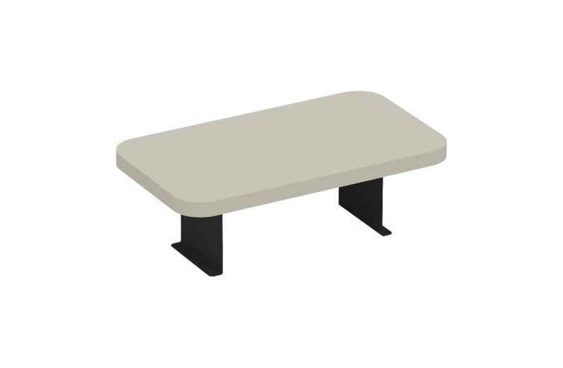 Βοηθητικό τραπεζάκι Linea I pakoworld σε απόχρωση κρέμα με μαύρα μεταλλικά πόδια 20x35x10εκ