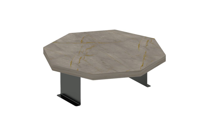 Βοηθητικό τραπεζάκι Linea II pakoworld σε ανθρακί απόχρωση με μαύρα μεταλλικά πόδια Φ34x10εκ