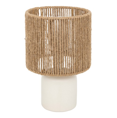 Επιτραπέζιο φωτιστικό Leyda pakoworld κεραμικό σε λευκή-φυσική απόχρωση Φ16x24εκ