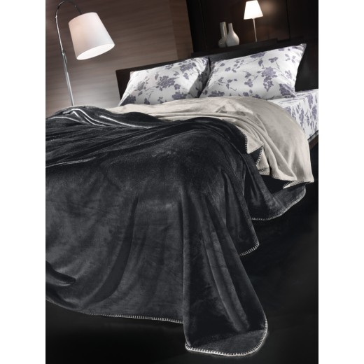 Σετ 2τμχ Κουβέρτα Velvet Anthracite