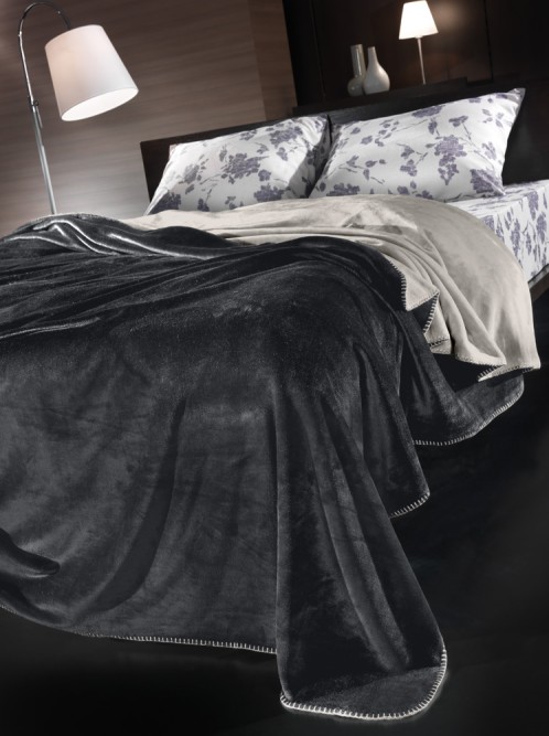 Σετ 2τμχ Κουβέρτα Velvet Anthracite