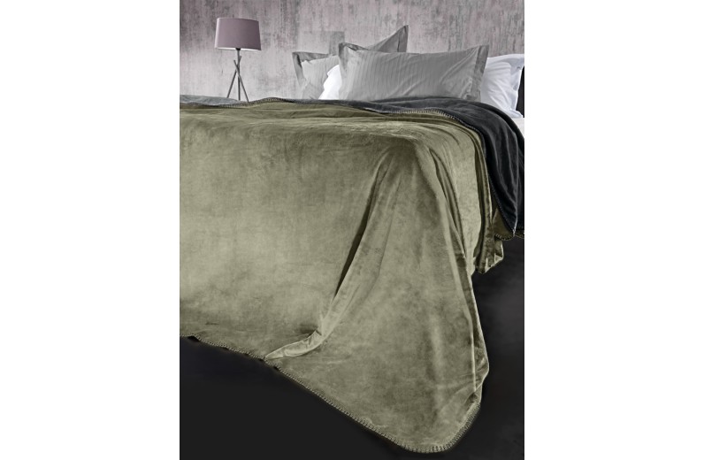 Σετ 2τμχ Κουβέρτα Velvet Khaki