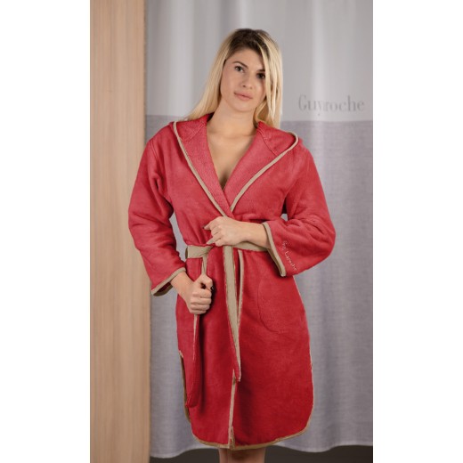 Μπουρνούζι New Comfy Red με κουκούλα