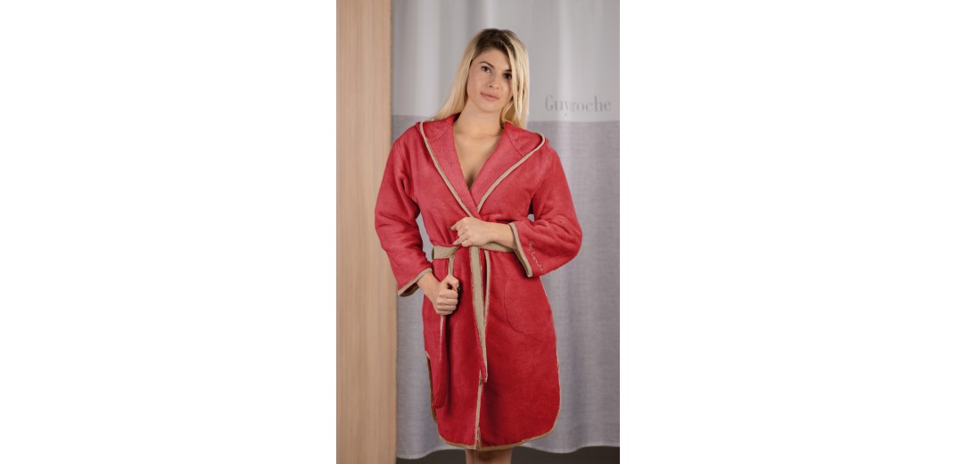 Μπουρνούζι New Comfy Red με κουκούλα