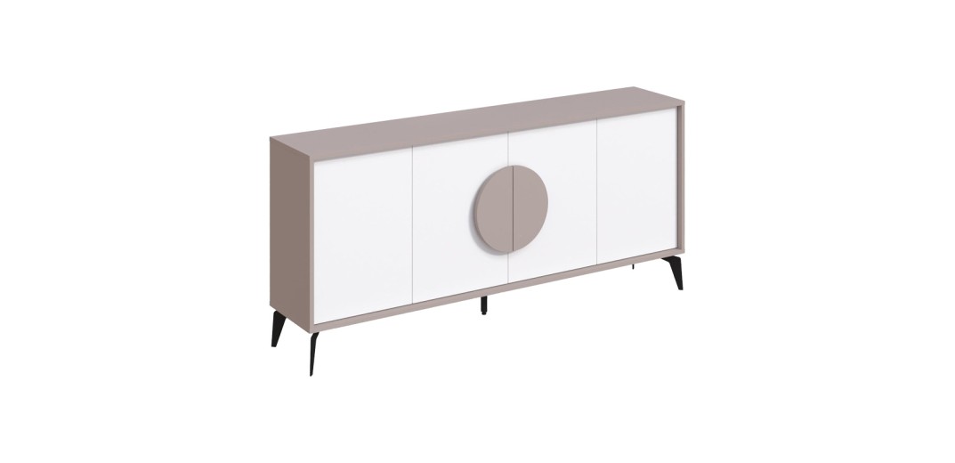 Μπουφές Gora pakoworld σε λευκή με μόκα απόχρωση  180x35.6x82εκ