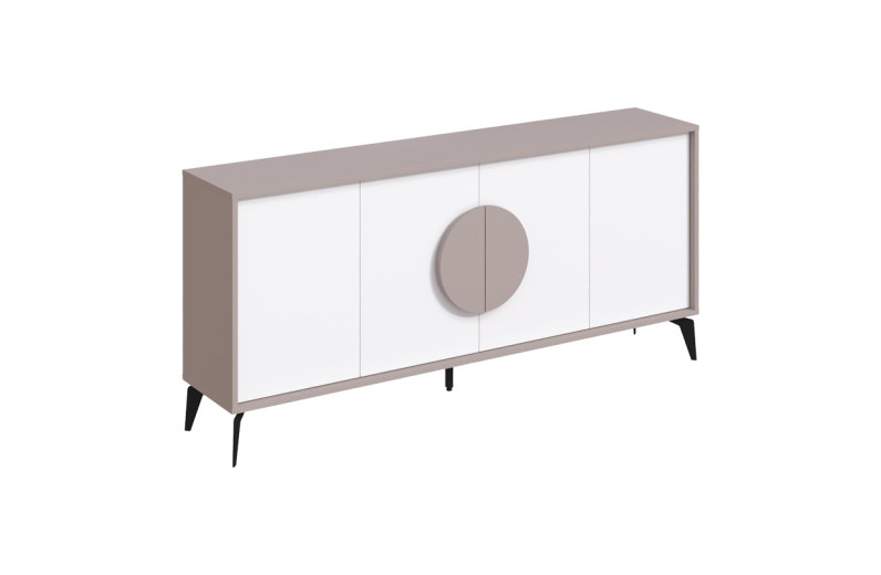 Μπουφές Gora pakoworld σε λευκή με μόκα απόχρωση  180x35.6x82εκ