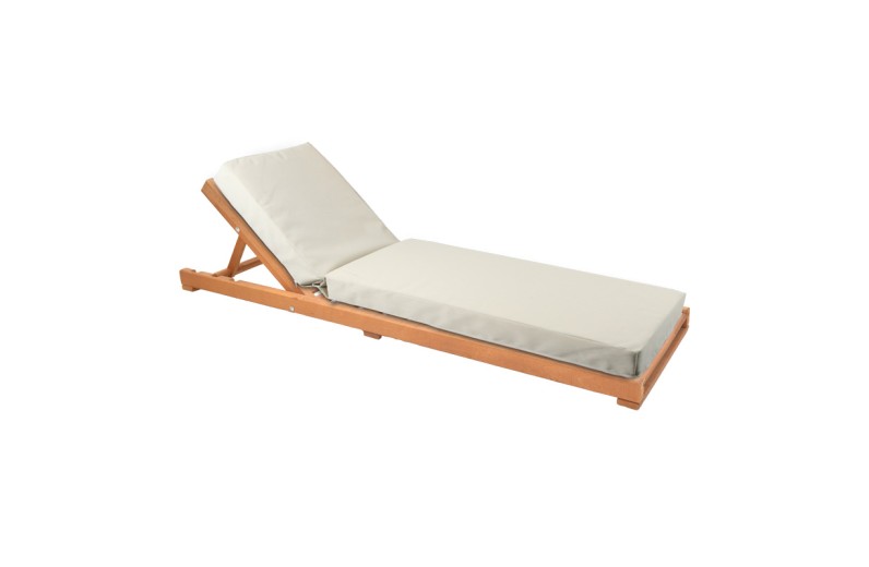 Ξαπλώστρα με μαξιλάρι Specta-Vertian pakoworld μασίφ ξύλο οξιάς 60x190x50εκ