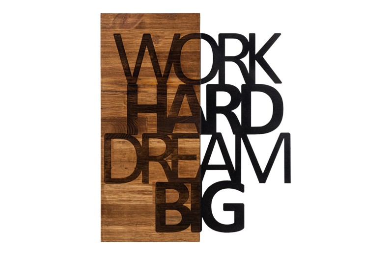 Διακοσμητικό τοίχου Deseze pakoworld ξύλο πεύκου σε φυσική απόχρωση με μαύρο μέταλλο 48x3x58εκ