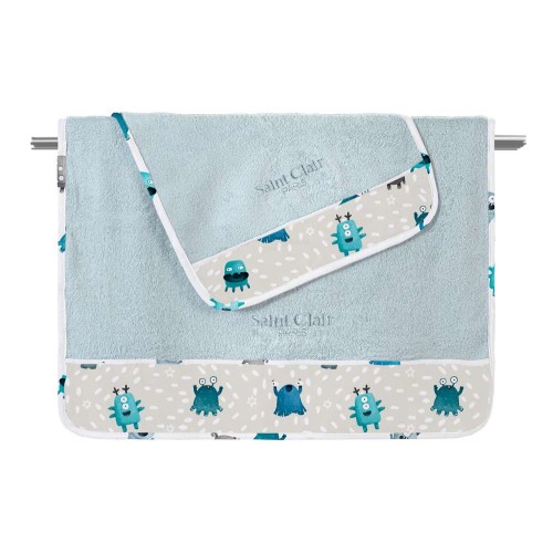 Σετ 2τμχ. Βρεφικές Πετσέτες Monsters Blue