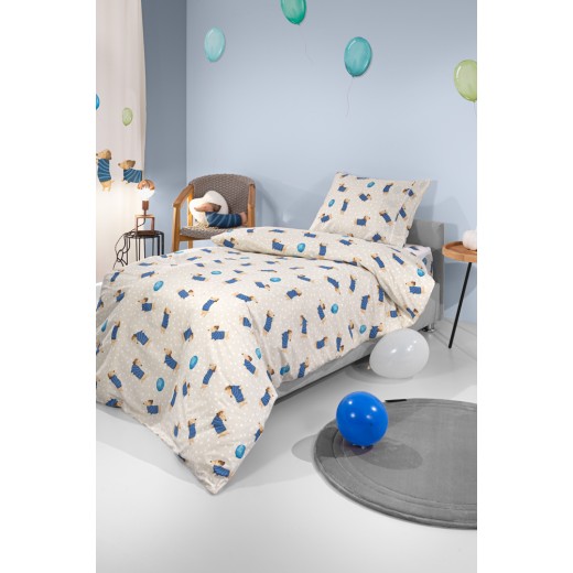 Σετ 2τμχ. Παιδική Παπλωματοθήκη & Μαξιλαροθήκη Pet Blue