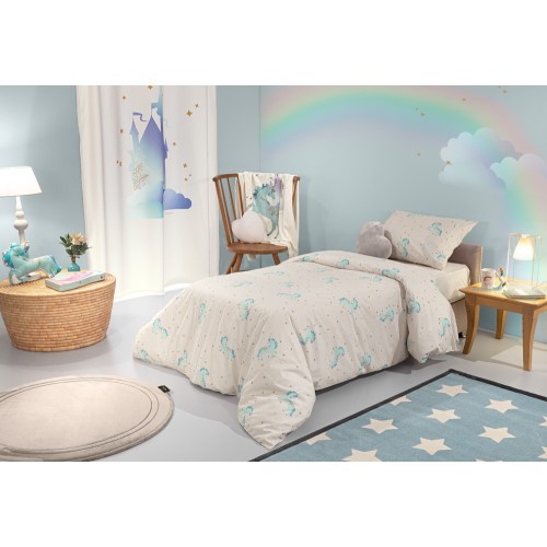 Σετ 2τμχ. Παιδική Παπλωματοθήκη & Μαξιλαροθήκη Pinto Aqua