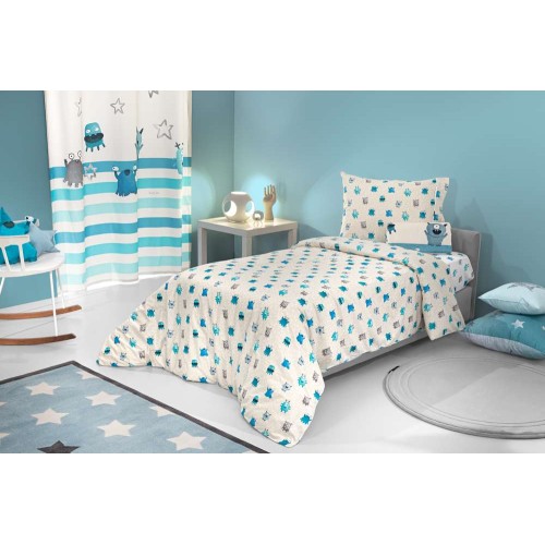Σετ 3τμχ. Παιδικά Σεντόνια Monsters Blue