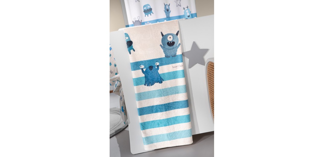 Κουβέρτα Ultrasoft Monsters Blue