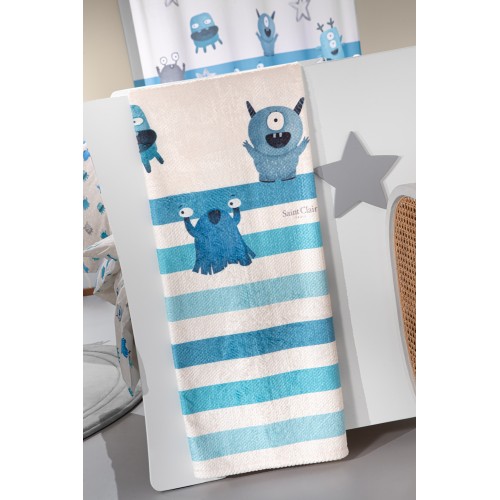 Κουβέρτα Ultrasoft Monsters Blue
