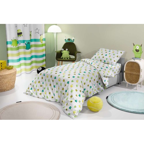 Σετ 3τμχ. Παιδικά Σεντόνια Monsters Lime